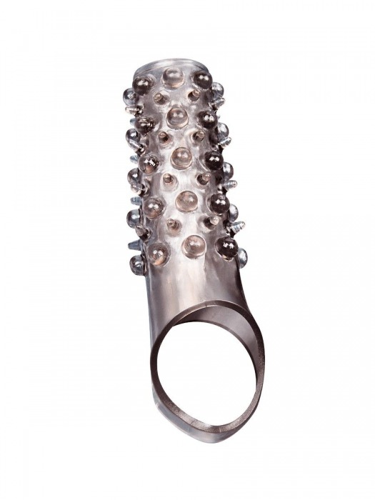 Дымчатая насадка на пенис с шипами и выпуклостями - 12 см. - Sex Expert - во Владимире купить с доставкой