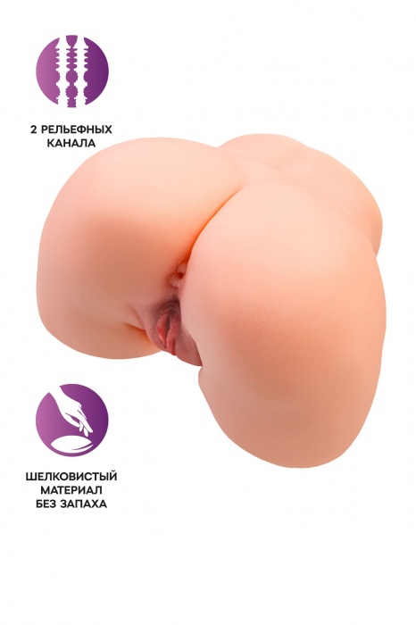 Телесный мастурбатор в форме попки с 2 любовными входами - No Name - во Владимире купить с доставкой