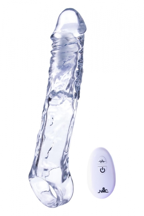 Прозрачная насадка-удлинитель Length Enhancer With Bullet с подхватом - 22,3 см. - NMC - во Владимире купить с доставкой