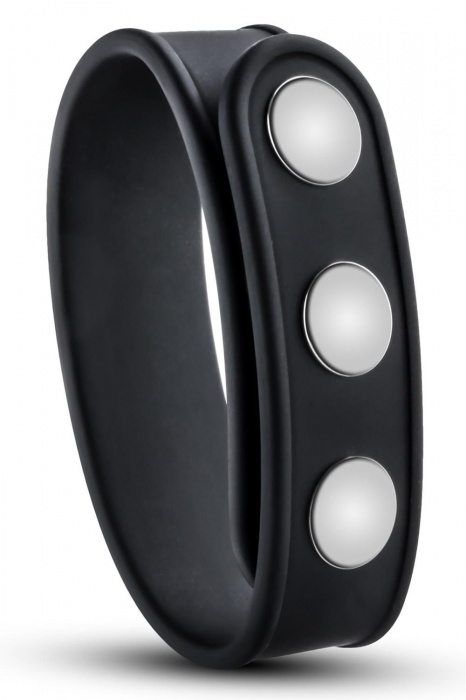 Черное эрекционное кольцо на кнопках - Blush Novelties - во Владимире купить с доставкой