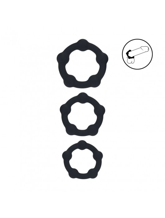 Набор из 3 эрекционных колец Beaded Silicone Cockring Set - Shots Media BV - во Владимире купить с доставкой