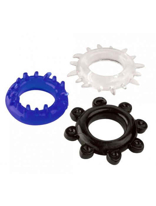 Набор из 3 эрекционных колец разного цвета и рельефа - Boys of Toys - во Владимире купить с доставкой