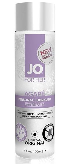 Женский лубрикант на водной основе JO AGAPE LUBRICANT ORIGINAL - 120 мл. - System JO - купить с доставкой во Владимире