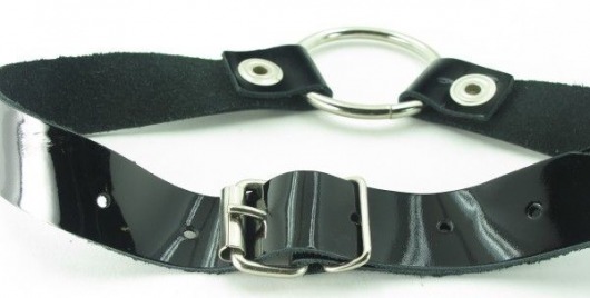 Кляп с кольцом и лаковым ремешком - БДСМ Арсенал - купить с доставкой во Владимире