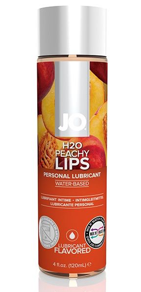 Лубрикант на водной основе с ароматом персика JO Flavored Peachy Lips - 120 мл. - System JO - купить с доставкой во Владимире