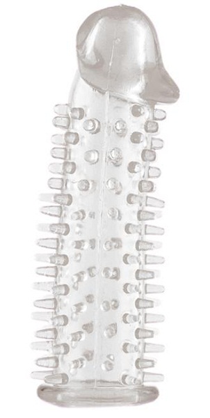 Прозрачная насадка на половой член с закрытой головкой и шипами - 12,5 см. - ToyFa - во Владимире купить с доставкой