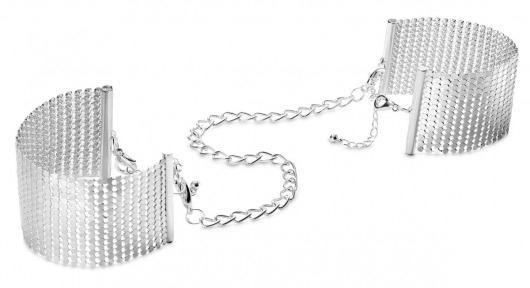 Серебристые наручники-браслеты Desir Metallique Handcuffs - Bijoux Indiscrets - купить с доставкой во Владимире
