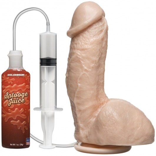 Фаллоимитатор с имитацией семяизвержения The Amazing Squirting Realistic Cock - 18,8 см. - Doc Johnson