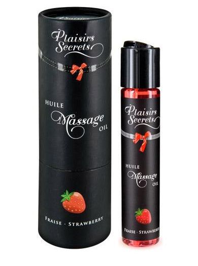 Массажное масло с ароматом клубники Huile de Massage Gourmande Fraise des Bois - 59 мл. - Plaisir Secret - купить с доставкой во Владимире