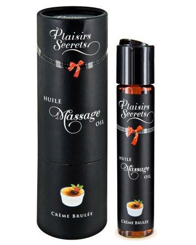 Массажное масло с ароматом крем брюле Huile de Massage Gourmande Creme Brulée - 59 мл. - Plaisir Secret - купить с доставкой во Владимире