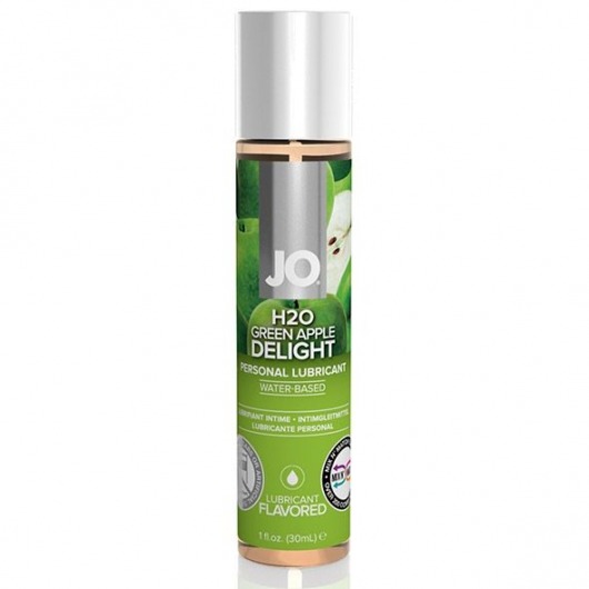 Смазка с ароматом яблока JO Flavored  Green Apple H2O - 30 мл. - System JO - купить с доставкой во Владимире