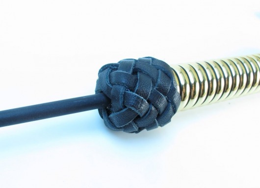 Чёрный королевский стек с золотистой рукоятью - 76 см. - БДСМ Арсенал - купить с доставкой во Владимире