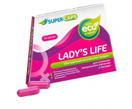 Возбуждающие капсулы Ladys Life - 14 капсул (0,35 гр.) - SuperCaps - купить с доставкой во Владимире