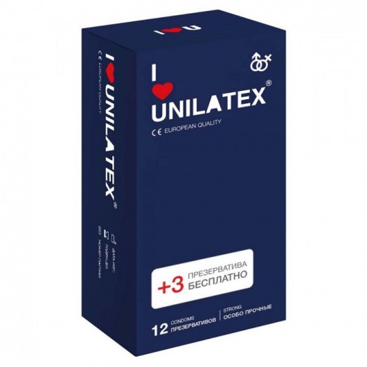 Ультрапрочные презервативы Unilatex Extra Strong - 12 шт. + 3 шт. в подарок - Unilatex - купить с доставкой во Владимире