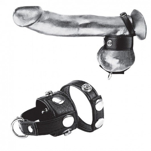 Утяжка для мошонки и пениса Cock Ring With 1  Ball Stretcher And Optional Weight Ring - BlueLine - купить с доставкой во Владимире