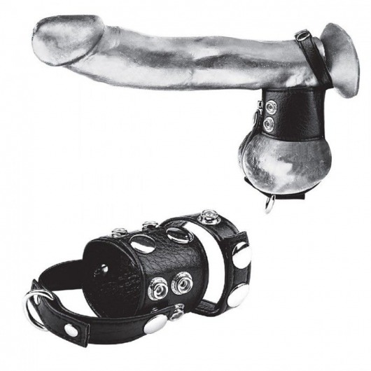 Утяжка на пенис и мошонку Cock Ring With 1.5  Ball Stretcher And Optional Weight Ring - BlueLine - купить с доставкой во Владимире