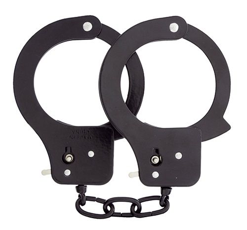 Чёрные наручники из листового металла BONDX METAL CUFFS BLACK - Dream Toys - купить с доставкой во Владимире