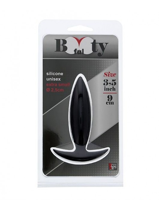 Чёрная мини-пробка для анальной стимуляции BOOTYFUL ANAL PLUG XTRA SMALL BLACK - 9 см. - Dream Toys