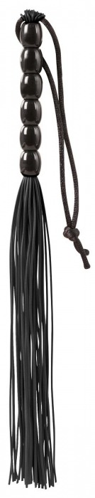 Чёрная мини-плеть из резины Rubber Mini Whip - 22 см. - Blush Novelties - купить с доставкой во Владимире