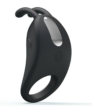 Чёрное эрекционное кольцо с вибрацией Rabbit Vibrator - Baile - во Владимире купить с доставкой