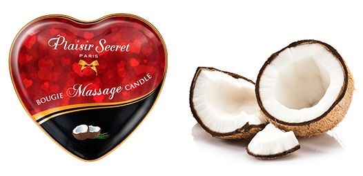 Массажная свеча с ароматом кокоса Bougie Massage Candle - 35 мл. - Plaisir Secret - купить с доставкой во Владимире