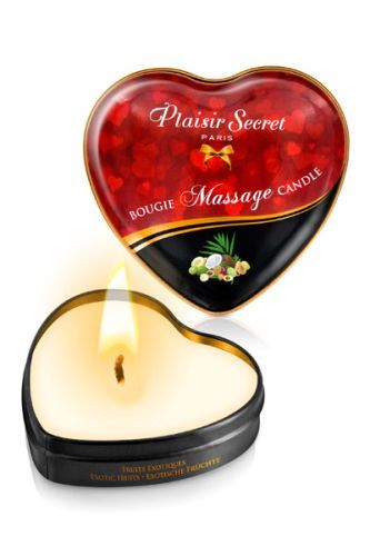 Массажная свеча с ароматом экзотических фруктов Bougie Massage Candle - 35 мл. - Plaisir Secret - купить с доставкой во Владимире