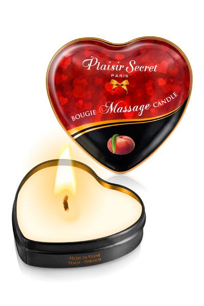 Массажная свеча с ароматом персика Bougie Massage Candle - 35 мл. - Plaisir Secret - купить с доставкой во Владимире