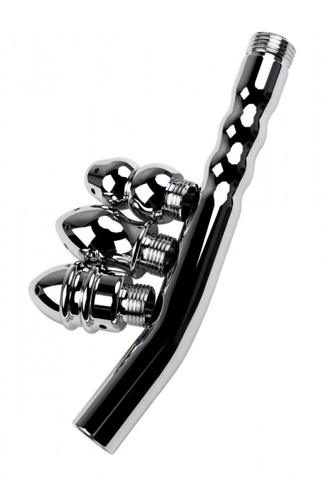 Металлический анальный душ с тремя насадками - ToyFa - купить с доставкой во Владимире