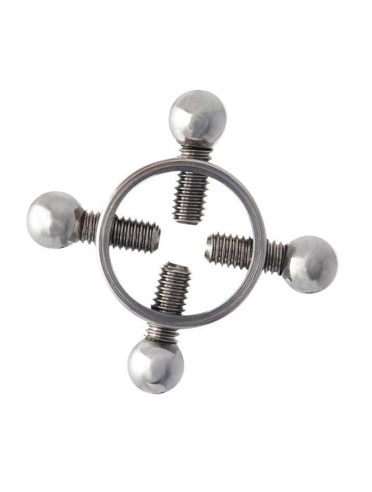 Серебристые зажимы для сосков на винтах - ToyFa - купить с доставкой во Владимире