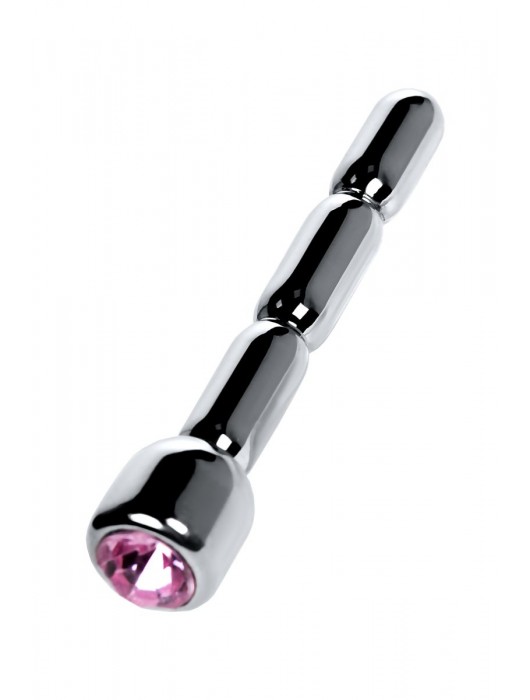 Серебристый уретральный плаг со стразом - 7 см. - ToyFa - купить с доставкой во Владимире