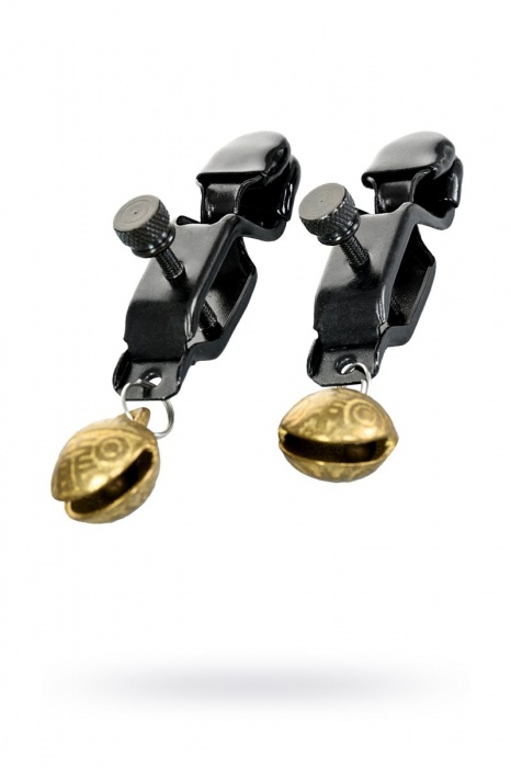 Черно-золотистые зажимы для сосков TOYFA Theatre - ToyFa - купить с доставкой во Владимире