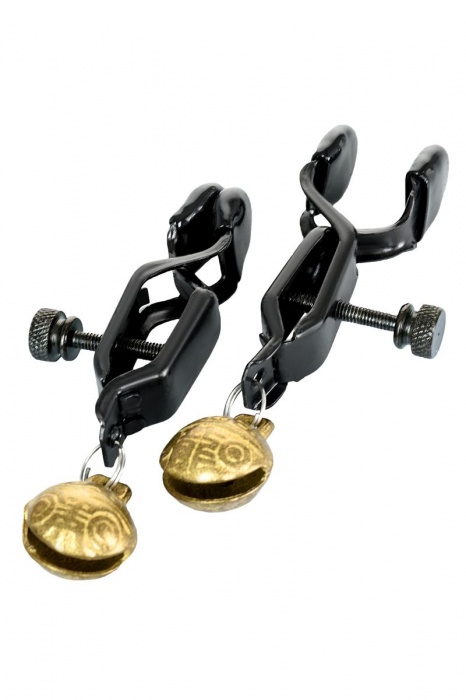 Черно-золотистые зажимы для сосков TOYFA Theatre - ToyFa - купить с доставкой во Владимире