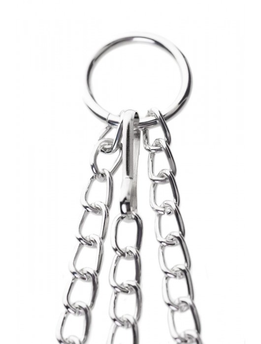 Черно-серебристые зажимы для сосков с кольцом для пениса TOYFA Metal - ToyFa - купить с доставкой во Владимире