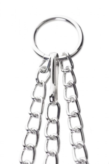 Серебристо-чёрные зажимы для сосков с кольцом для пениса TOYFA Metal - ToyFa - купить с доставкой во Владимире