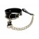 Черный ошейник с поводком из эко-кожи - БДСМ Арсенал - купить с доставкой во Владимире Черный ошейник с поводком из эко-кожи - БДСМ Арсенал - купить с доставкой во Владимире